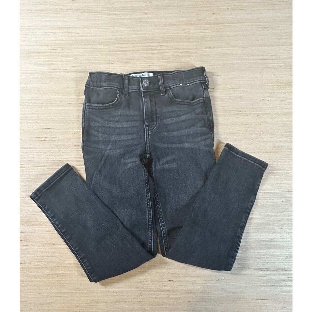 Abercrombie Kids Jeans Jegging Girls 7/8 High Rise Adjustable Waist Black